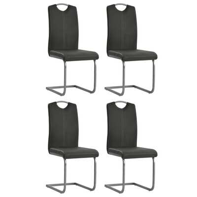 Dining Chairs 4 pcs Grey Faux Leather