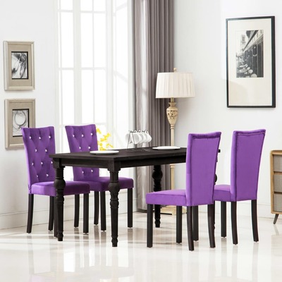 Dining Chairs 4 pcs Purple Velvet