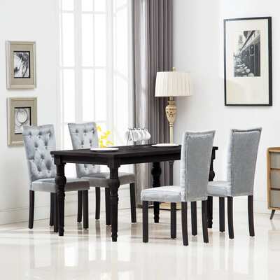 Dining Chairs 4 pcs Silver Velvet