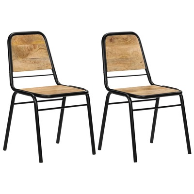 Dining Chairs 2 pcs Solid Mango Wood