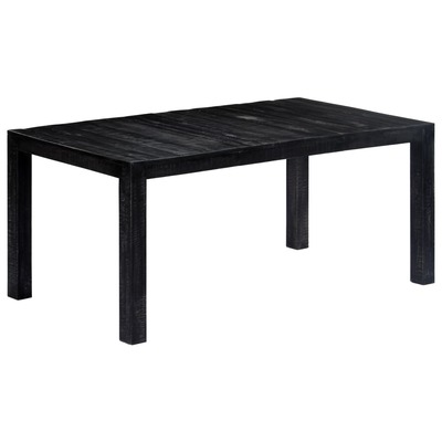 Dining Table Solid Mango Wood Black