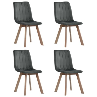 Dining Chairs 4 pcs Grey Velvet