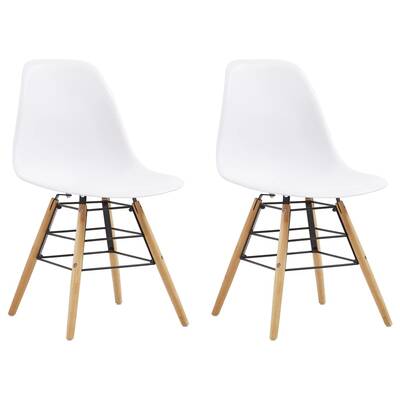 Dining Chairs 2 pcs White Plastic