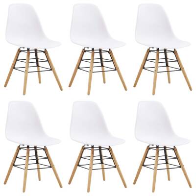 Dining Chairs 6 pcs White Plastic