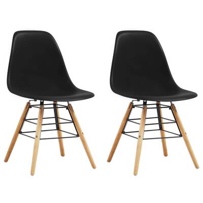 Dining Chairs 2 pcs Black Plastic