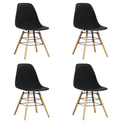 Dining Chairs 4 pcs Black Plastic