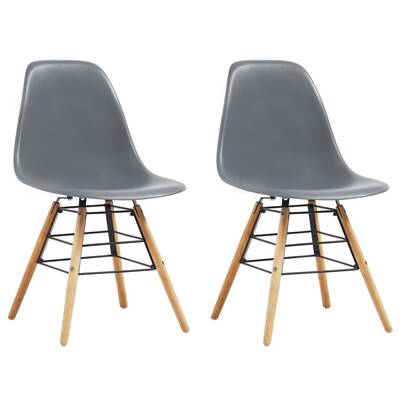 Dining Chairs 2 pcs Grey Plastic