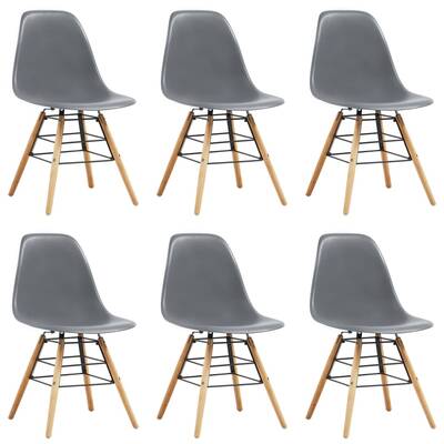 Dining Chairs 6 pcs Grey Plastic