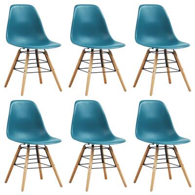 Dining Chairs 6 pcs Turquoise Plastic