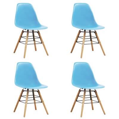 Dining Chairs 4 pcs Blue Plastic