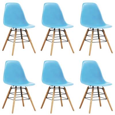 Dining Chairs 6 pcs Blue Plastic