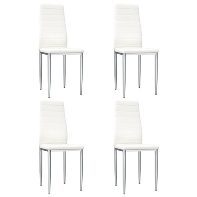 4 pcs Dining Chairs faux Leather White