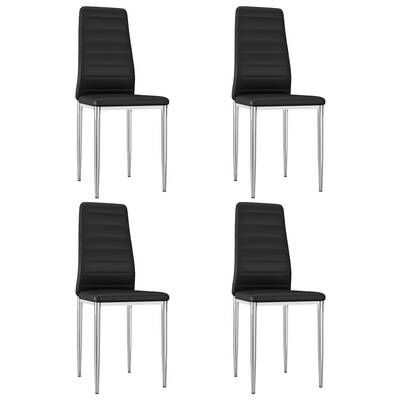 Dining Chairs 4 pcs faux Leather Black