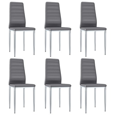 Dining Chairs 6 pcs faux Leather Grey