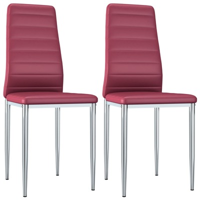 Dining Chairs 2 pcs faux Leather Red