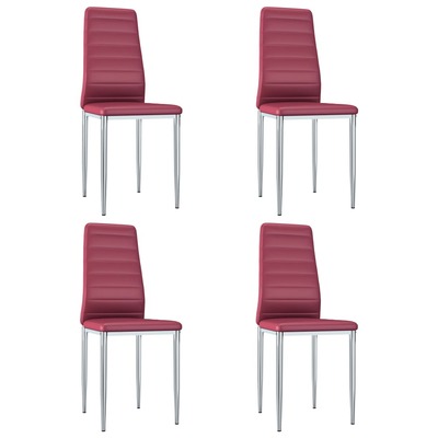 Dining Chairs 4 pcs faux Leather Red