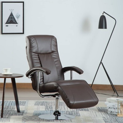 TV Armchair Brown faux Leather