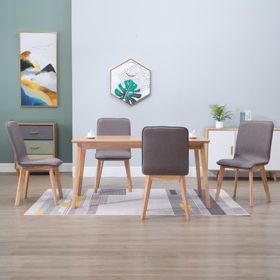 Dining Chairs 4 pcs Taupe Fabric