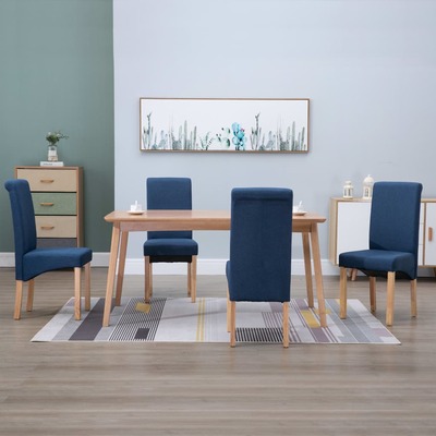 Dining Chairs 4 pcs Blue Fabric