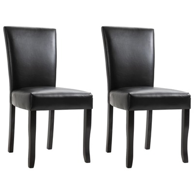 Dining Chairs 2 pcs faux Leather -Black