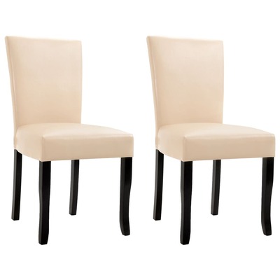 Dining Chairs 2 pcs faux Leather Cream