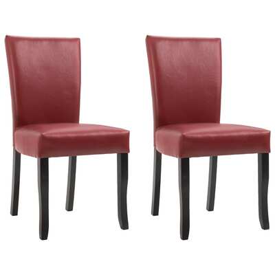 Dining Chairs 2 pcs Wine Red faux Leather