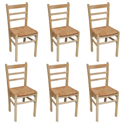 Dining Chairs 6 pcs Pinewood