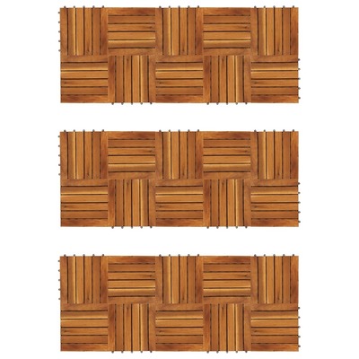 Decking Tiles Vertical Pattern Acacia Set of 30