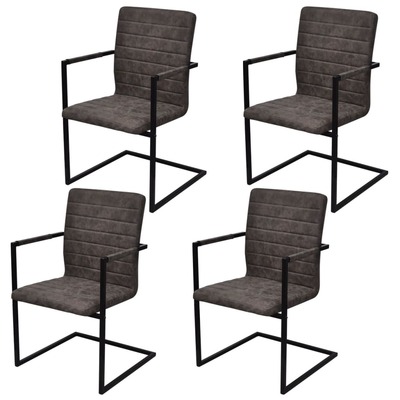 Dining Chairs 4 pcs Brown Faux Leather