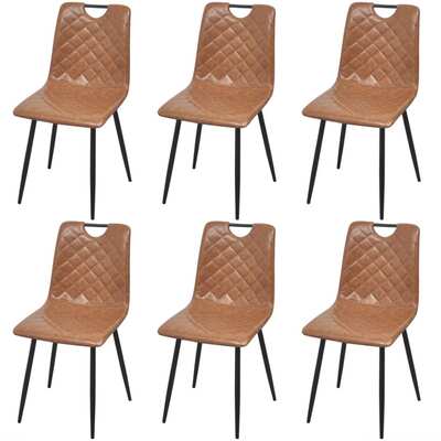 Dining Chairs 6 pcs Light Brown Faux Leather