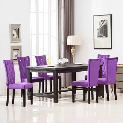 Dining Chairs 6 pcs Purple Velvet