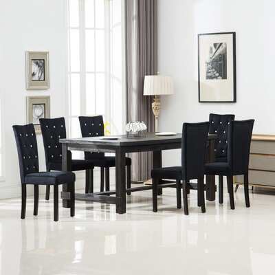 Dining Chairs 6 pcs Black Velvet