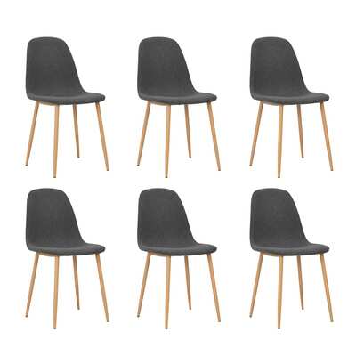 Dining Chairs 6 pcs Dark Grey Fabric