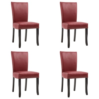 Dining Chairs 4 pcs Wine Red faux Leather