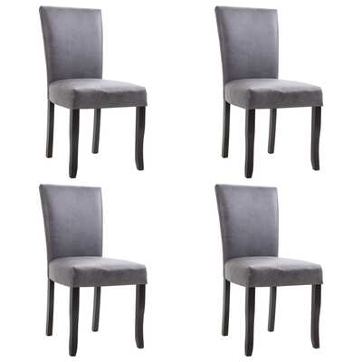 Dining Chairs 4 pcs Grey Faux Suede Leather