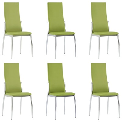 Dining Chairs 6 pcs faux Leather Green