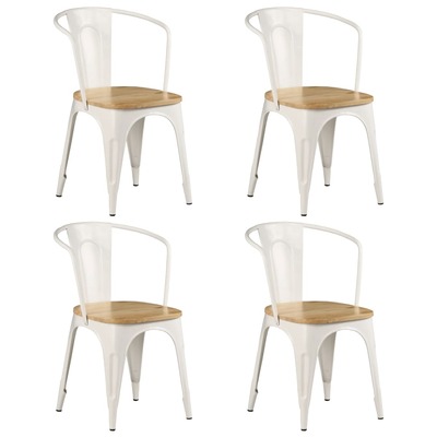 Dining Chairs 4 pcs White Solid Mango Wood