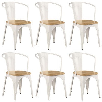 Dining Chairs 6 pcs White Solid Mango Wood