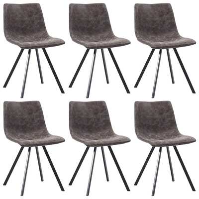 Dining Chairs 6 pcs Brown Faux Leather