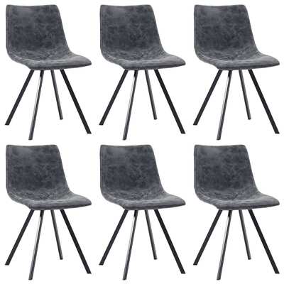 Dining Chairs 6 pcs Black Faux Leather