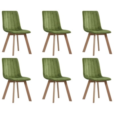 Dining Chairs 6 pcs Green Velvet