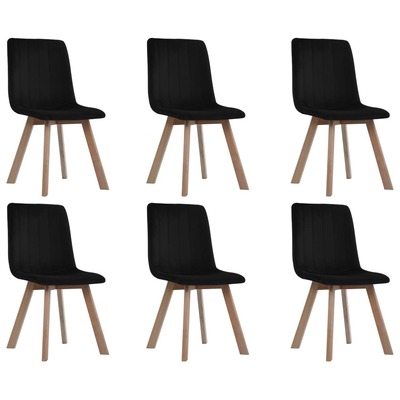 Dining Chairs 6 pcs Black Velvet