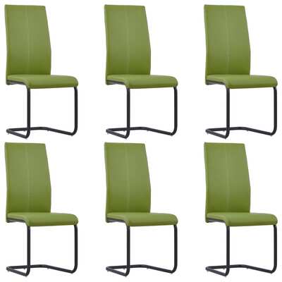 Dining Chairs 6 pcs Green faux Leather