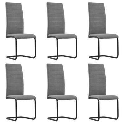 Dining Chairs 6 pcs Light Grey Fabric