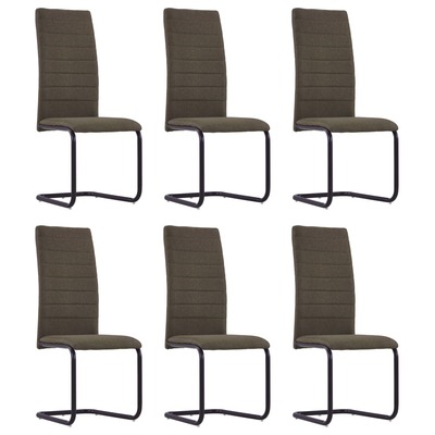 Dining Chairs 6 pcs Brown Fabric