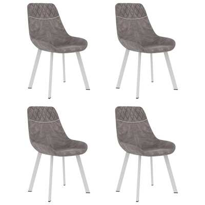 Dining Chairs 4 pcs Grey Faux Leather