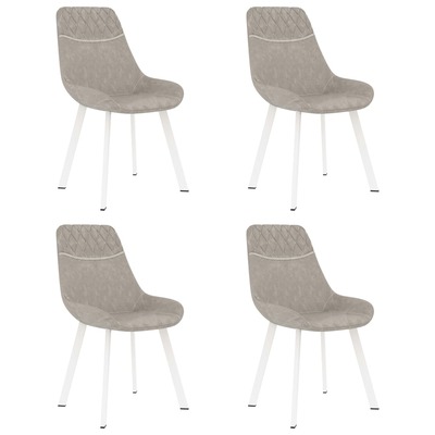 Dining Chairs 4 pcs Light Grey Faux Leather