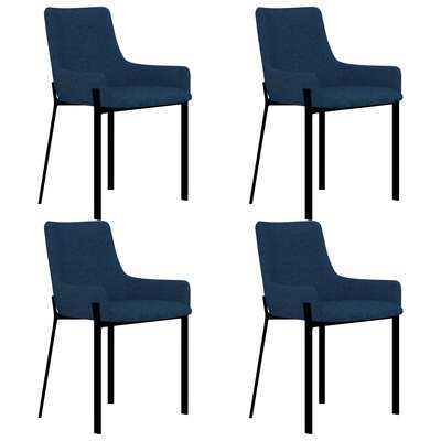 Dining Chairs 4 pcs Blue Fabric