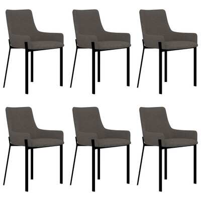 Dining Chairs 6 pcs Taupe Fabric