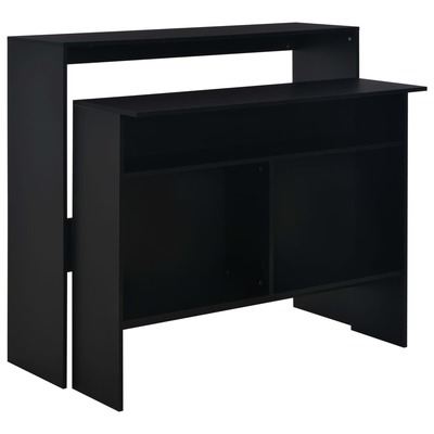 Bar Table with 2 Table Tops Black